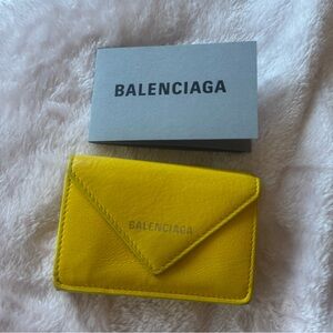 Balenciaga Yellow Leather Wallet